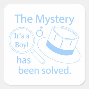 It's a Boy! Mystery Solved Square Sticker