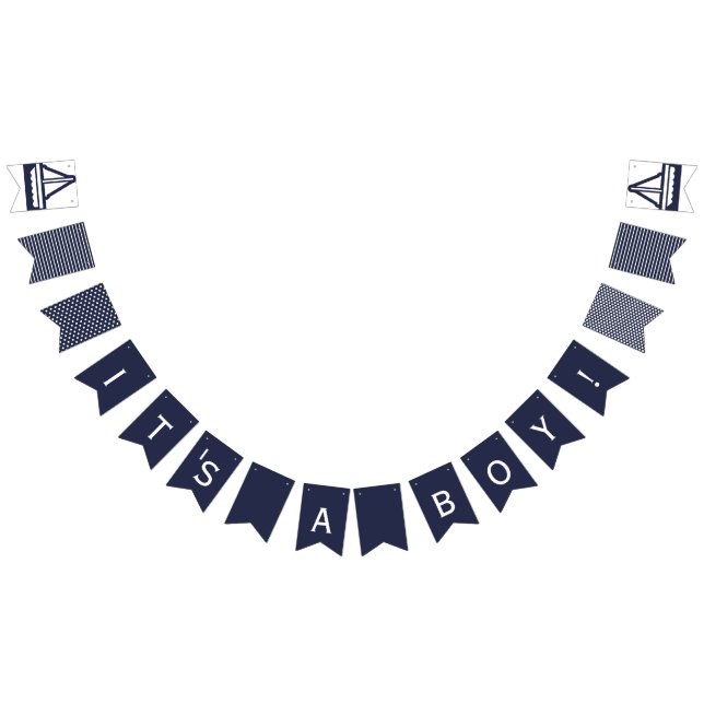 Its A Boy  Navy Nautical Bunting (All)