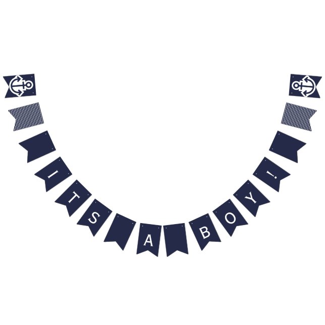 Its A Boy  Navy Nautical Bunting (All)