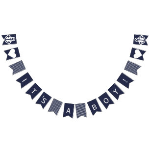 Its A Boy Navy Nautical Bunting Bunting