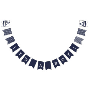 Its A Boy Navy Nautical Bunting Bunting