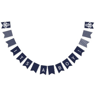 Its A Boy Navy Nautical Bunting Bunting