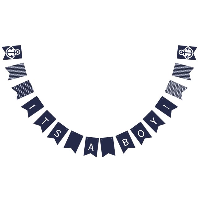 Its A Boy  Navy Nautical Bunting Bunting (All)