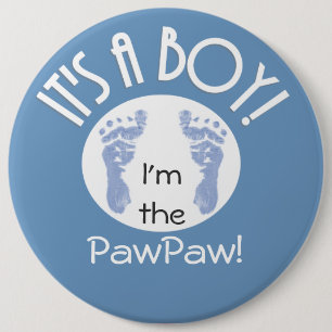 It's a Boy! New Baby Button for Relatives - Round
