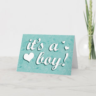 it's a boy! : paisley : (see inside) announcement