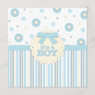 It's a Boy Pastel in Blue Stitches Baby Shower Invitation
