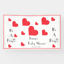 It's A Boy! Personalised Cute Hearts Baby Shower 