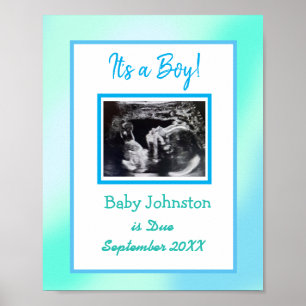It's a Boy, Pregnancy Announcement Ultrasound Pic Poster