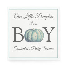 It's a Boy Pumpkin Blue n White Baby Shower