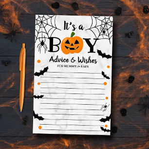 "It's A Boy" Pumpkin Halloween Baby Shower Advice