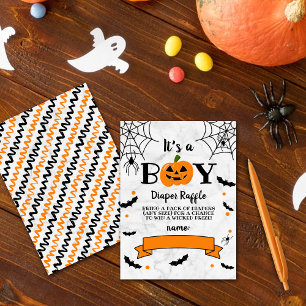"It's A Boy" Pumpkin Halloween Baby Shower Enclosure Card