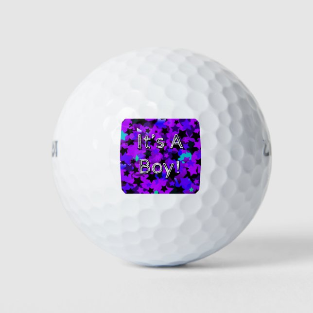 It's A Boy! Punk Stars Golf Balls (Front)
