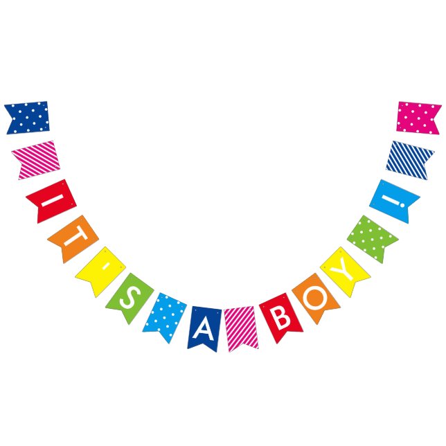 It's A Boy Rainbow Baby Shower Banner (All)