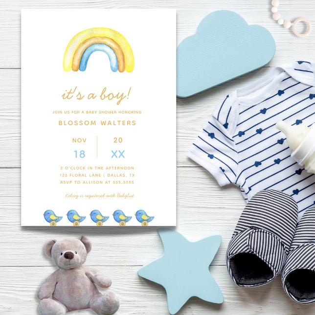 its a boy rainbow baby shower invitation (Creator Uploaded)