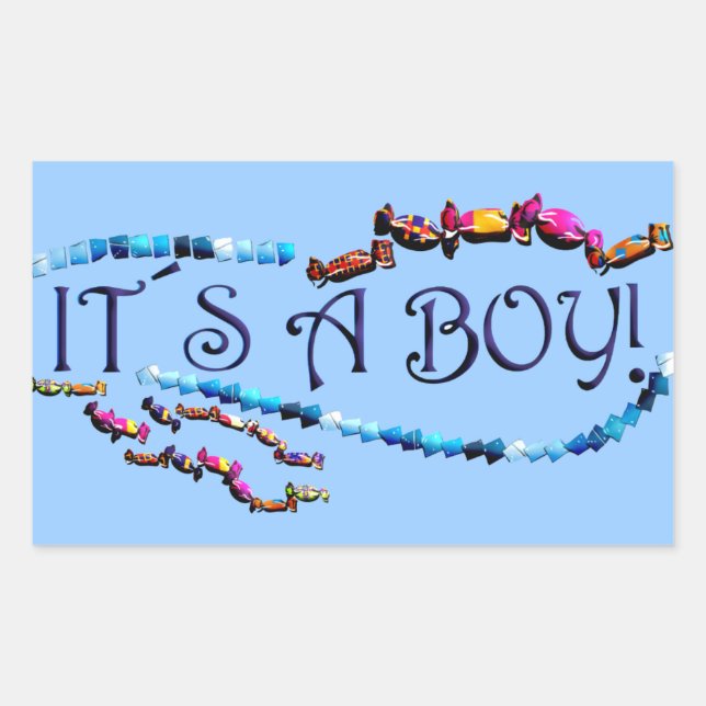 Its a Boy Rectangular Sticker (Front)