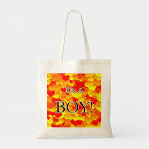 It's A Boy! Red and Yellow Hearts Tote Bag