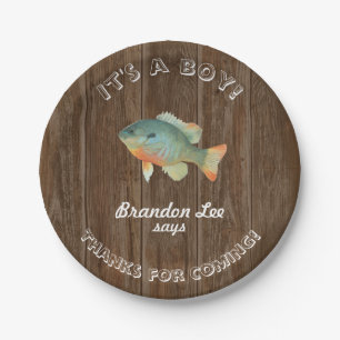 It's a Boy Rusting Fishing Paper Plate