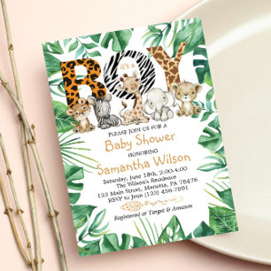 It's a Boy! Safari Wild Baby Shower Party Invitation