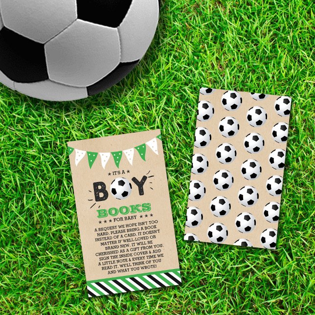 It's A Boy! Soccer Themed Baby Shower Book Request Enclosure Card (Creator Uploaded)