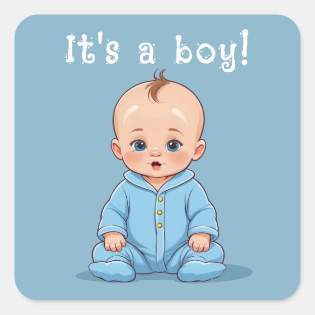 It's a boy!  square sticker (Front)