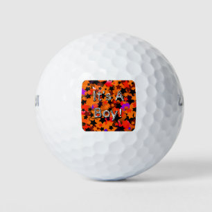 It's A Boy! Stars Orange Golf Balls