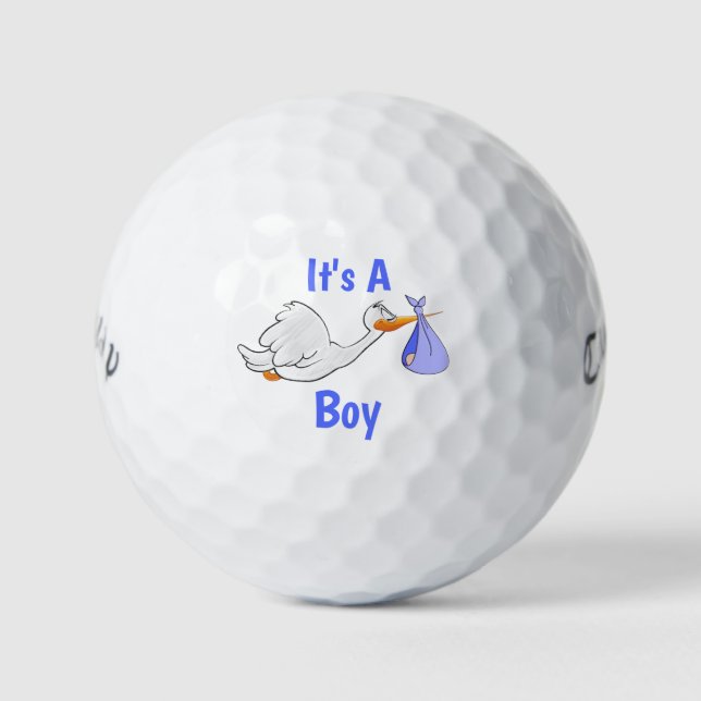 It's A Boy Stork Golf Balls (Front)