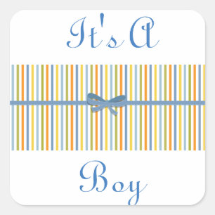 It's A Boy Stripe Sticker