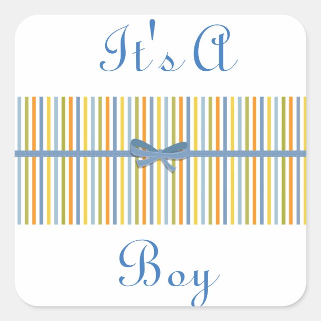 It's A Boy Stripe Sticker (Front)