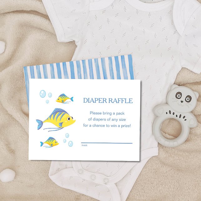 It's a Boy Under the Sea Baby Shower Diaper Raffle Enclosure Card (Creator Uploaded)