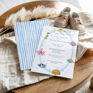 It's a Boy Under the Sea Baby Shower  Invitation