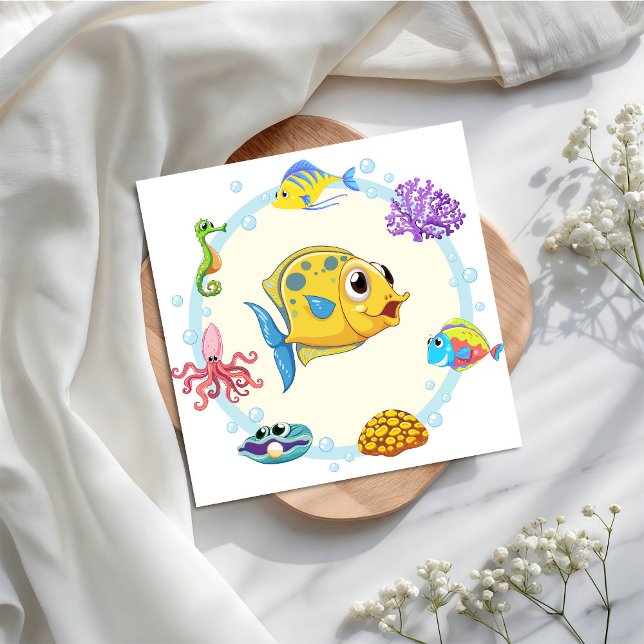 It's a Boy Under the Sea Baby Shower  Napkin (Creator Uploaded)