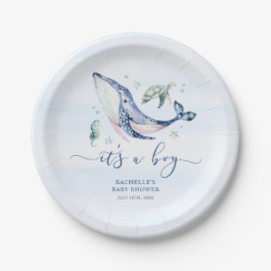 It's a Boy Under the Sea Baby Shower Paper Plate