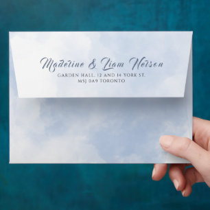 Its a Boy Watercolor Blue Baby Shower  Envelope