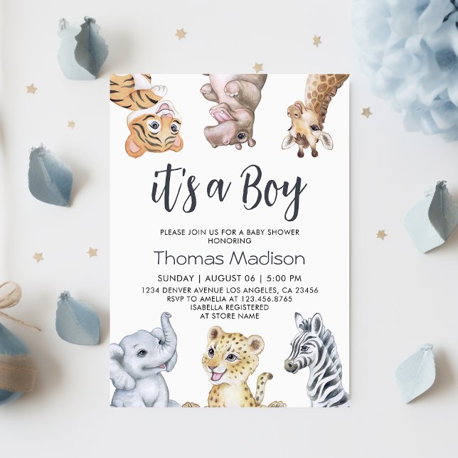 It's a Boy Wild Safari Animals Baby Shower Invitation (It's a Boy Wild Safari Animals Baby Shower Invitation
)