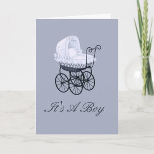 It's A Boy With Stroller Birth Announcement