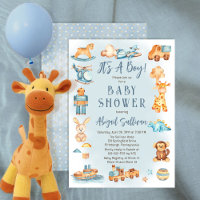 It's A Boy Wooden | Stuffed Toys Baby Shower