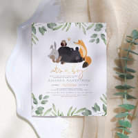 It's A Boy! Woodland Animals Forest Baby Shower