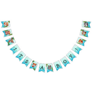 It's a Boy    Woodland Creatures Baby Shower Bunting