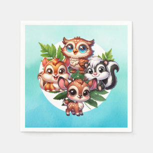 It's a Boy   Woodland Creatures Baby Shower Napkin