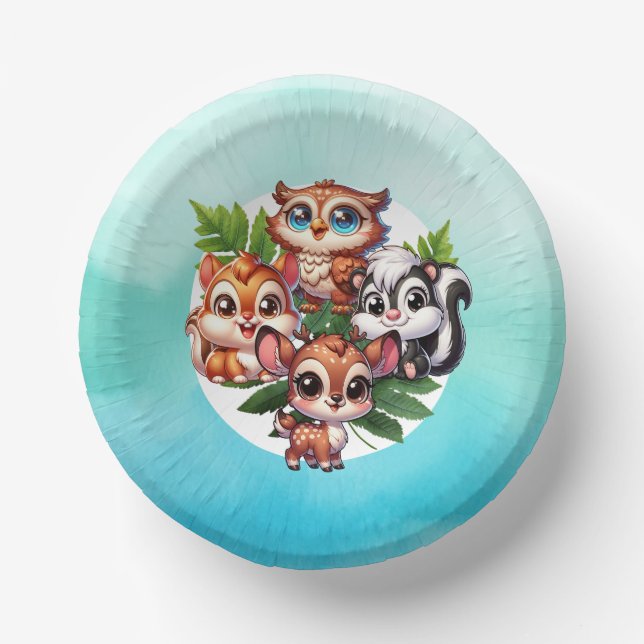 It's a Boy | Woodland Creatures Baby Shower Paper Plate (Front)