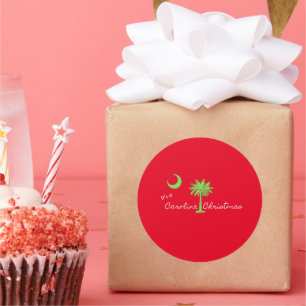 It's A Carolina Christmas South Carolina Holiday  Classic Round Sticker