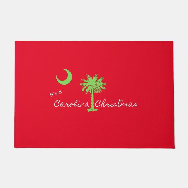 It's A Carolina Christmas South Carolina Holiday  Doormat (Front)