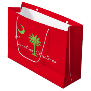 It's A Carolina Christmas South Carolina Holiday  Large Gift Bag