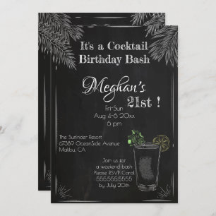 It's a Cocktail Birthday Bash 21st Invitation