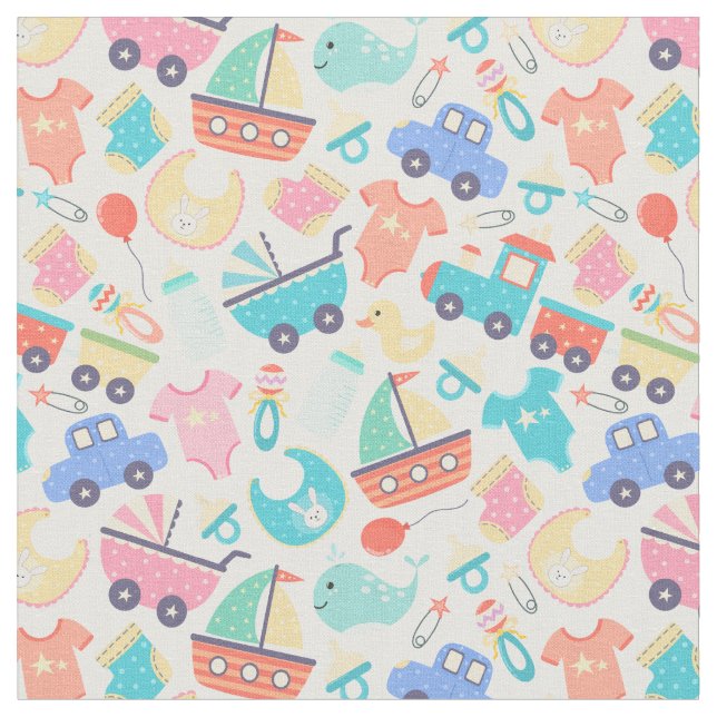 It's a Colourful Baby Shower Light Fabric (Close Up)