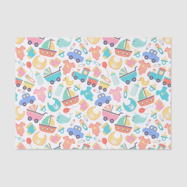 It's a Colourful Baby Shower Light Tissue Paper (Front)