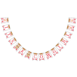 It's A Cowgirl baby shower horses pink Bunting