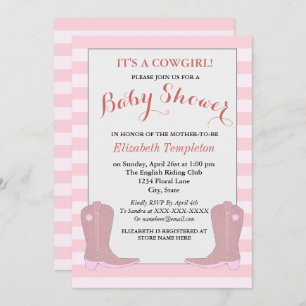 It's a Cowgirl Country Baby Shower Cards