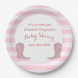 It's a Cowgirl Country Baby Shower Plates