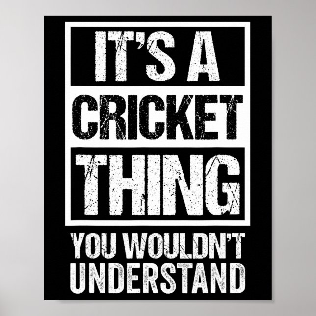 It's A Cricket Thing You Wouldn't Understand Fan A Poster (Front)